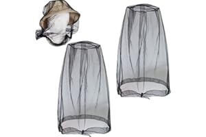 YUFANA Moskito Kopfnetz 2 Stück Abweisendes Kopfnetz,Insektenschutz Hut,Kopf Net Mesh Gesichtsschutz Anti-mücke Biene Bug für Camping Jagd Trekking Angeln und andere Outdoor