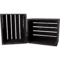 Schwarze Holzkiste 50x40x30cm - Vielseitige Obstkiste & Weinkiste Für Wohnzimmer & Küche