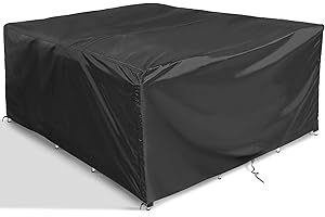 Comlax FIELD Abdeckungen für Gartenmöbel, Wasserdichte Abdeckplane Terrassenmöbel, Schutzhülle Gartentisch Winterfest, Lounge Abdeckung Outdoor Regenschutz und Wetterfest, 200x200x75cm