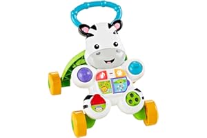 Fisher-Price Ríe y Aprende Cebra parlanchina primeros pasos, andador correpasillos bebé +6 meses, versión español (DLD87)