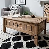 Corona Mexican Pine Coffee Table - Rustic Design with Drawer (Kitchen &amp; Home)