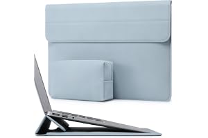 HYZUO 15-16 Tum Laptopväska Fodral med Stativfunktion, Blek Blå | för MacBook Pro 16 M5-M1 Pro/Max A3428 A3429 2026-2019, XPS 15, MacBook Pro 15 2015-2012, Samsung Galaxy Book Pro/Flex 15