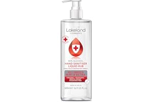 LAKELAND COSMETICS 80% Alcohol Hand Sanitiser Rub - 500ml - Kills 99% Bacteria, Germs - Sanitizer