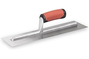 MARSHALLTOWN Truelle de lissage pour maréchalerie avec poignée souple en acier au carbone, truelle de lissage pour béton et terre, dimensions de la truelle : 356x102 mm
