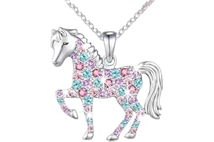 CULEO Girls' Necklaces,Cute Colourful Pony Pendant Kids Necklace
