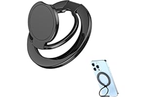 Sikweny Anneau Magnetique Telephone Pliable Anneau Telephone Portable Rotation à 360° Support Téléphone Magnétique Rond pour Portables Smartphones Tablettes (Noir)