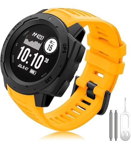 QUARKZMAN 10 Anelli Fissaggio Per Cinturino Orologio In Silicone - 22mm - Colore Arancione - Ricambio Antiscivolo Per Cinturini Da 22mm Di Larghezza