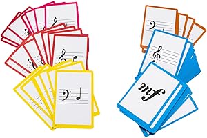 JYCSTE Grundlegende Klaviertheorie Poster Set, 104 doppelseitige Piano Note Flash Cards und Piano Music Theory Posters (Piano Cards and Theory Poster)