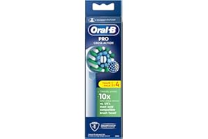‎ORAL-B Oral-B Pro Cross Action Elektryczna końcówka do szczoteczki do zębów, w kształcie litery X, z zagiętym włosiem do głębszego usuwania płytki nazębnej, 4 szt., biała