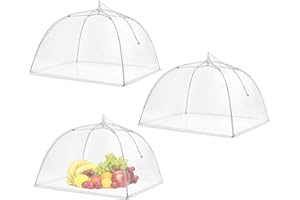 SEABABOO 3PCS Coperture per alimenti rete Copertura Rete Cupola per Alimenti Copertura Cibo Alimentare Coprivivande a Rete Pieghevole Anti Insetti Set Utilizzato per prevenire mosche e zanzare