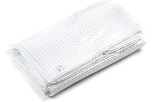 STI Telo Bianco Trasparente occhiellato retinato Antivento antistrappo Anti UV Misura 2x5 mt