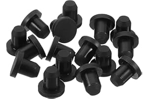 QUARKZMAN 16 Pezzi Tappo in Gomma Nero, 6,3mm Tappo Fori per 6mm/0,24" Foro, Copriforo Silicone Coperture per Provetta Laboratorio