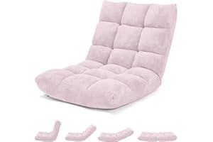 COSTWAY Canapé Paresseux Tatami Pliable Chaise de Plancher Coussin de Chaise de Lit Siège de Sol pour Maison, Bureau 105 x 57 x 15 cm (Rose Clair)