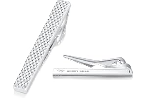 HONEY BEAR 1.97"/2.12" Fermacravatta per Uomo - dimensione normale regalo di nozze di business,5cm/5.4cm