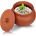 Handcraft Dahi Handi for Kitchen | Eco-Friendly Clay Pot | Perfect for Kitchen Decor & Serving Bowl | Organic Terracotta Clay Pot | Curd Bowl with Lid for Cooking (Mathani handi, 1 Liter)