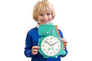 Réveil pour Enfants sans Tic-Tac, Réveil pour Enfants Dinosaure avec Réveil Silencieux Léger pour Enfants, Réveil pour Garçons, Filles et Étudiants (Pile Non Incluse)
