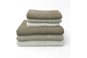 GX GARGIX Asciugamani bagno set 6 pezzi 3 grandi 3 piccoli 100% cotone (L-VAN-4)