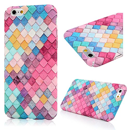 iPhone 6 6s Funda R  gida Pl  stico PC Case 4 7  - Mavis s Diary Funda para m  vil Carcasa Resistente a los Ara  azos Dise  o de cuadr  cula de colores