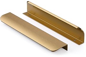 SYZOW 6 pièce Invisible Laiton Brossé Poignee de Meuble Cuisine - poignee de cuisine Poignée de Poignée Meuble Entraxe 160mm