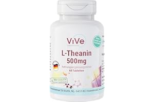 ‎VIVE SUPPLEMENTS L-Theanin 500mg Tabletten - 60 Tabletten - Hochdosiert - Vegan | Qualität aus Deutschland von ViVe Supplements