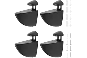 GXWCYI 4 Piezas Soporte Estante Cristal, Soportes Estanterias Ajustable Aleación de Zinc Soporte en Pared Pinza de Vidrio de Boca de Pescado para Pisos de Vidrio Y Madera Hasta 2-21 mm de Grosor Máximo