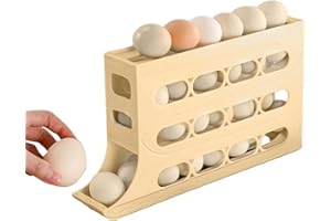 FIRULAB Dispenser per uova a 4 strati per frigorifero Dispenser per uova a rotazione Portauova di grande capacità per frigorifero Contenitore per uova a rotolamento automatico per conservazione in frigorifero