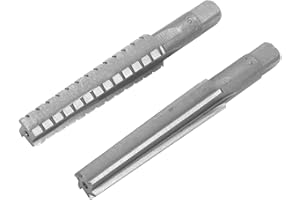 Candeon MT2 Alésoir à Main, 2PCS Rugueux Et Fin Alésoirs Machine MT2 Alésoir Conique Morse, Ensemble D'alésoir Conique Alésoirs à Queue Droite Outil De Coupe Pour L'usinage D'alésages, 1.5x12.5cm