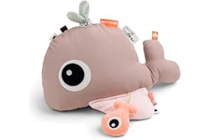 Done by Deer Boden Spiel-Spiegel Wally Rosa - Bauchlage Spielzeug mit Bunte Elemente - Baby Spiegel Spielzeug Wal - Baby Spielzeug 0-6 Monate