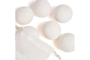 ZEPHYRHOME Lot de 6 Boules de Séchage XL en Laine Naturelle,Réutilisables et Non Toxiques, 100% D'assouplissant Naturel De Qualité Supérieure sans Produits Chimiques,Idéales pour Séche-linge et Machine à Laver