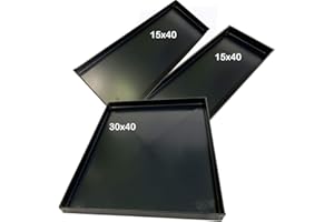 TEGLIEDIROMA KIT Teglie forno Composto da due teglie 40x15x2 Cm ed una teglia 40x30x2 Cm, ferro blu per pizza professionale Spessore teglie 8/10 Pizza alta idratazione ideale per professionisti della pizza