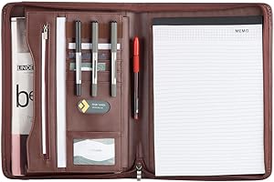 LOCAL LION Conference Folder a4 Pu Leather Business Portfolio Clipboard Padfolio for Resume, Interview, Legal Document Organiser & Business Card Holder for School Office