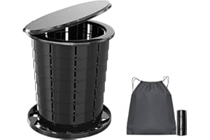 MQFORU WC Portatile,WC Telescopico per Esterni Multifunzione, con 10 Sacchetti per La Pulizia e Borsa per La Conservazione,per La Pesca All'aperto, Campeggio, Escursionismo, Viaggi Lunghi