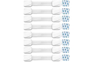 AYCORN® Baby Safety Straps - Furniture & Cupboard Locks for Children - Kids Safe, Adjustable & Flexible Straps for Cupboards, Bin, Drawer, Freezer, Toilet & Cabinets (8 Pack) - White