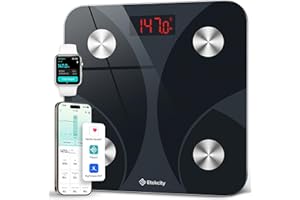 Etekcity Scales for Body Weight, High Precision 0.1lb Bathroom Digital Weighing Scale with App& Bluetooth, Smart Body Composition Monitor for BMI, Fat Percentage, Muscle Mass, Ash-black