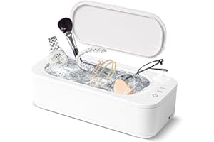 Anluomania Pulitore ad Ultrasuoni, Pulitore Ultrasuoni 47KHz, Lavatrice Ultrasuoni Professionale 350ML, Pulitore a Ultrasuoni, Ultrasonic Cleaner per Protesi Dentarie, Allineatore, Occhiali, Gioielli