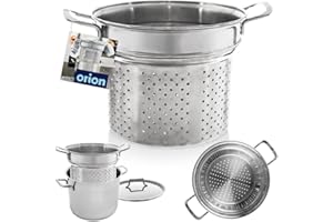 ORION GROUP ANETT Insert de cuisson à pâtes en acier inoxydable 8 l 24 cm Argenté Capacité 8 kg Poids 769 g