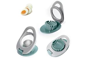 HONGTELLOR Cortadora de Huevos, Cortadora de Huevos con Línea de Corte de Vcero Inoxidable, Adecuada para Huevos Duros o Cocidos, Plátanos, Fresas y otros Alimentos BlandosI(Verde)