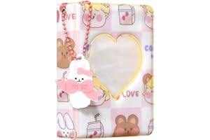 Babyfond Mini album photo, 40 pochettes Kpop, reliure pour cartes photo, cœur d'amour, pochettes creuses, pour appareil photo Fujifilm Instax, 7,6 cm, rose