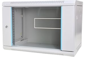 ‎KOSCOM CONNECT Koscom Connect Premium Netzwerkschrank 7 HE I Serverschrank 19 Zoll I Wandmontage 600 x 450 x 415 mm I voll montiert I Server Gehäuse mit abschließbarer Glastür I Traglast 60 kg I Grau