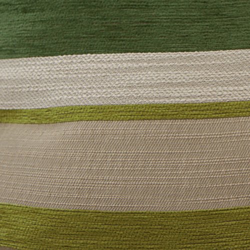 Gestreifter Kissenbezug aus Chenille, modernes Deko-Kissen, 43,2 x 43,2 cm, Polyester, Grün (Beige / Taupe / cremefarben), 1 x Kissenhülle 43 x 43 cm - 2