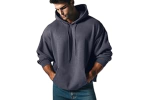 RMK Herren Basic Kapuzenpullover Sweatjacke Oversize Pullover Uni Hoodie mit Kapuze Sweatshirt P.06