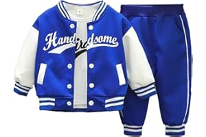 FEESHOW Ensemble Vêtement De Sport Fitness Bébé Enfant Garçon Manche Longue Blouson De Baseball Veste T-shirt De Sport Jogging Décontracté Pantalon Elastique