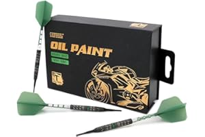 CUESOUL Motorcycle Set di Freccette con Punta Morbida al 90% in tungsteno con Finitura a Olio e Volo ROST T19 unificante