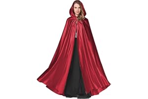 BEAUTELICATE Capa con Capucha Medieval Mujer Disfraz Abriga Larga para Novia Vampiro Princesa Bruja Halloween Navidad Fiesta Cosplay Fotografía