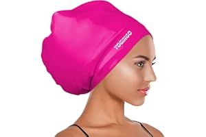 YOGINGO Extra Große Badekappe für Lange Haare – Badekappe für Dreadlocks, Weaves, Haarverlängerungen, Zöpfe, Locken und Afros – Badekappe Damen und Herren – Silikon-Badekappe für Erwachsene