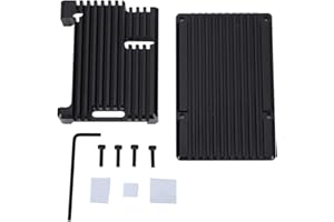 VIAGASAFAMIDO Set di gusci di raffreddamento della scheda madre Set di lega di alluminio nero adatto per Raspberry Pi 3 ° modello B 2b/3b + guscio di dissipazione del calore nero senza ventola
