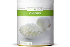 Nutristore Freeze Dried Onions | Premium Quality Vegetables for Long Term Storage or Recipes | Emergency Survival Canned Food Supply | Bulk #10 Can Veggies | 25 Year Shelf Life | 20 Servings