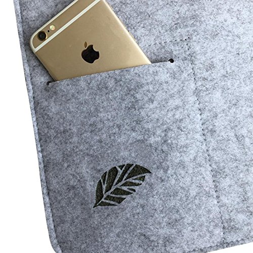 Laptoptasche Sleeve Schutzh  lle Tasche Filz 11-15 Zoll f  r iPad Air Macbook Notebook Laptops grau Bugat