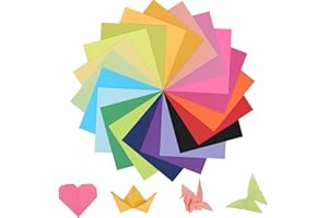 WSICSE 400 Blatt Origami Papier, 15 x 15cm Doppelseitiges Origami Farbiges Papier Bastelkarton für DIY Bastelprojekte Weihnachtsdekoration（20 Farben）