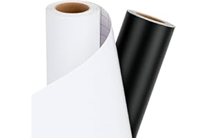 IModeur Lot de 2 rouleaux de film vinyle autocollant pour traceur Silhouette Cameo, 30,5 x 458 cm, noir/blanc mat